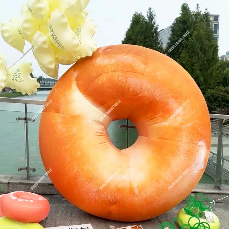 Customized Inflatable Bagel,Realistic Bread Bagel Models,Inflatable Decorative Props for Holiday Events