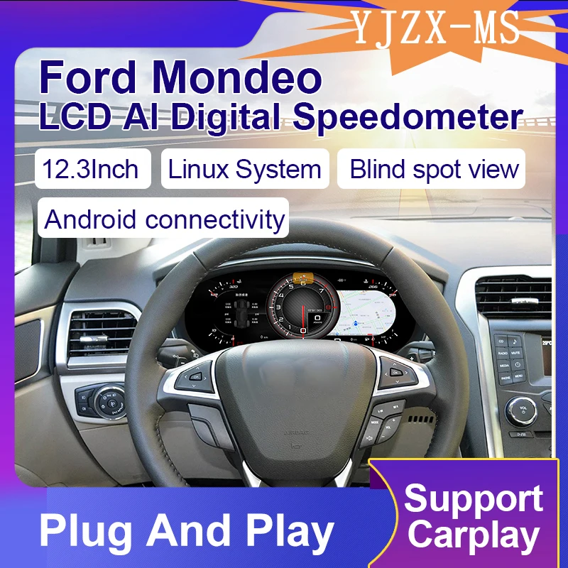 

KD Digital Instrument Cluster for Ford Mondeo 2013-2021, 12.3" LCD Digital Dash with CarPlay, Android Auto and GPS