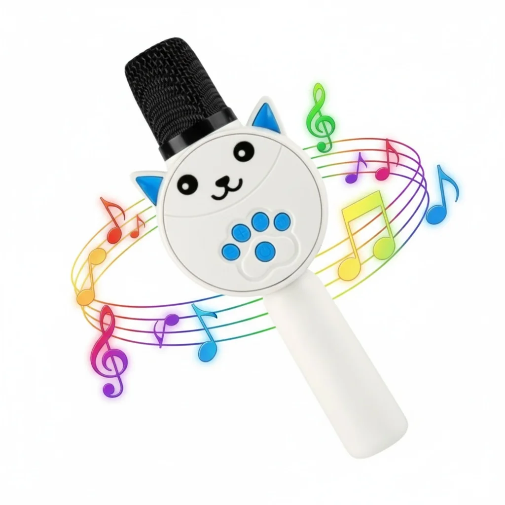 

Kids Bluetooth Microphone Speaker 2-in-1 Wireless Karaoke Player TWS TF Card HIFI Sound Portable KTV Toy Gift for Children