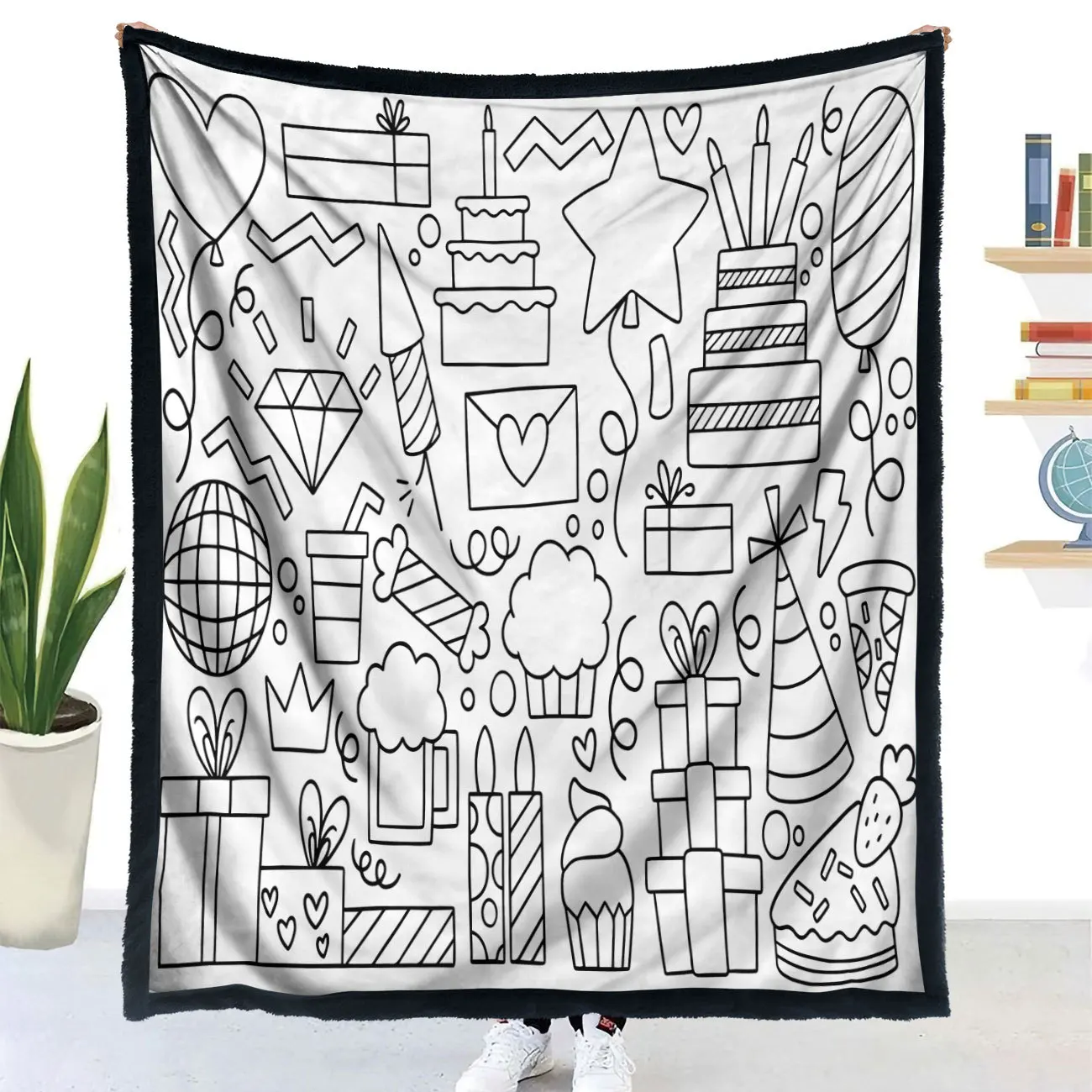 Flannel Hot-selling Handmade Coloring Blanket Handmade Coloring Blanket Birthday Series Anime Blanket Factory Straight Hair