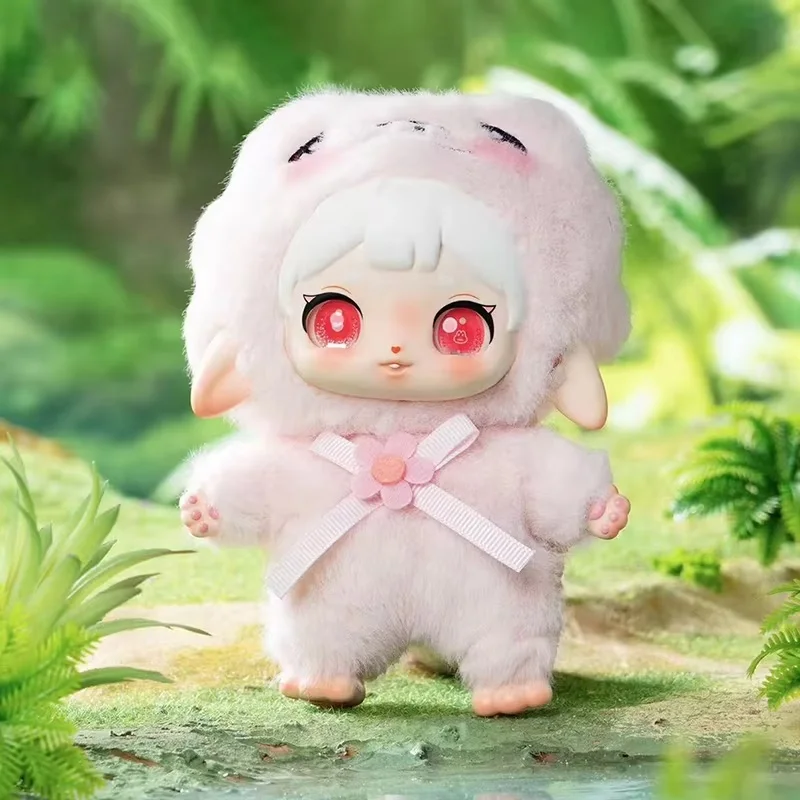 กล่องสุ่มตุ๊กตาไวนิลหน้าตุ๊กตาแบบน่ารัก รุ่น Genuine Ruby Happy Fluffy Series ของสะสม ตุ๊กตาแอคชั่นฟิกเกอร์ จี้ห้อยคอ ของขวัญ