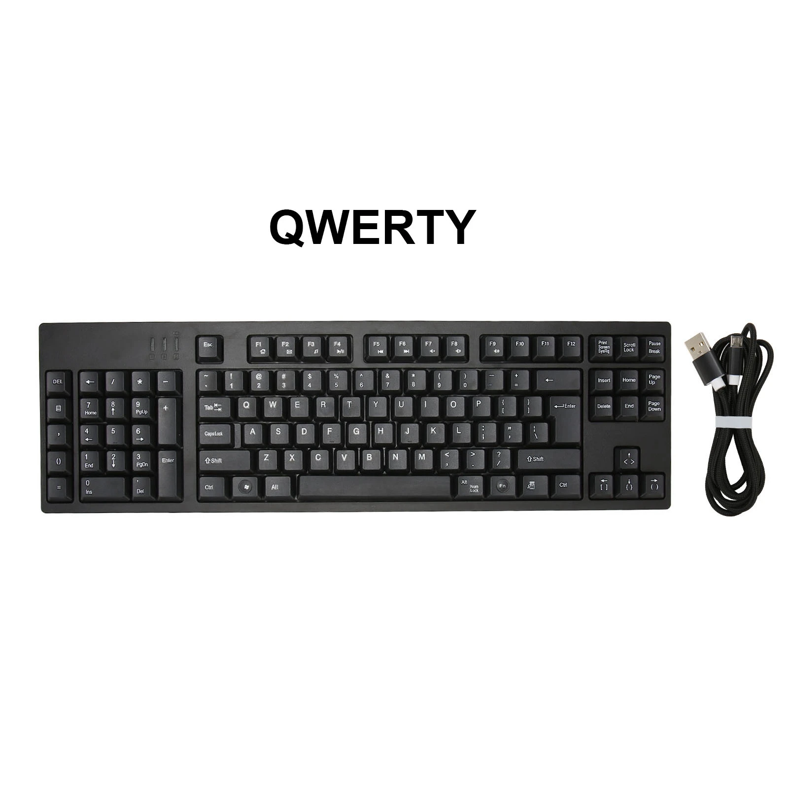 Left Handed Keyboard 109 Keys Micro USB Ergonomic Layout Plug and Play Office Keyboard for Business Accounting Designer Keyboard