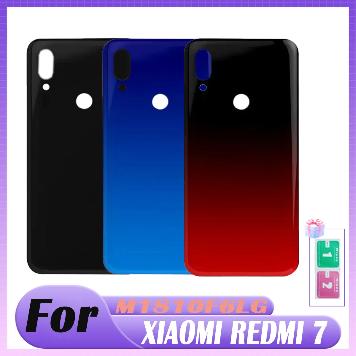 pop-new-for-xiaomi-redmi-7-battery-back-cover-glass-panel-rear-housing-door-case-replacement