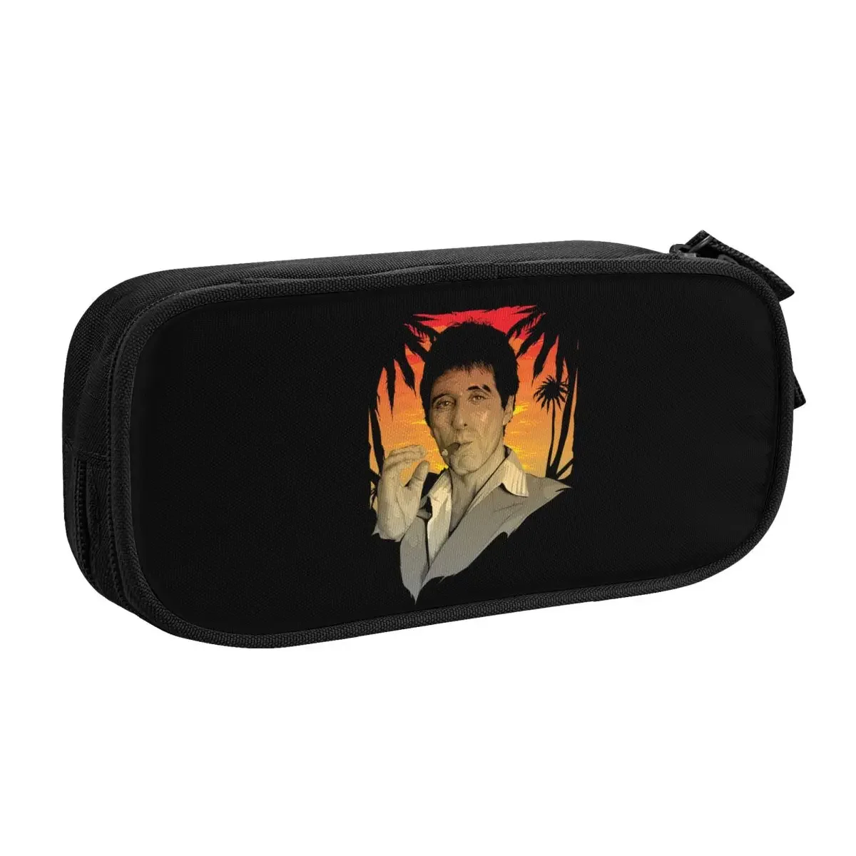Scarfaces Tony Montana Big Capacity Pencil Pen Case Office College School Large Storage Bag Pouch Holder Box Organizer