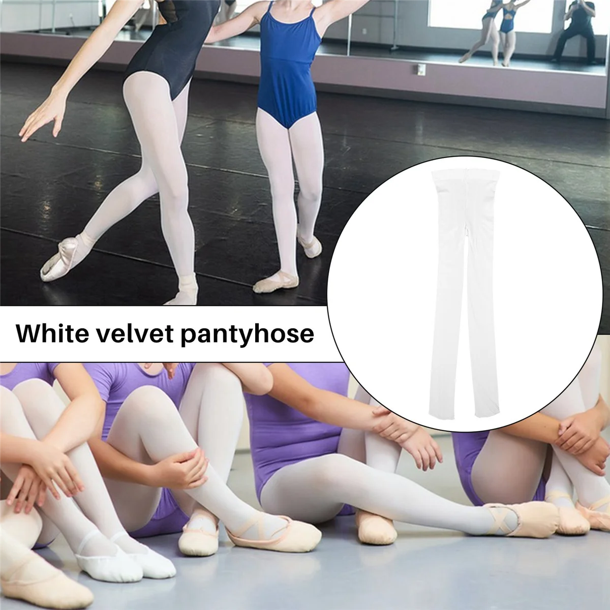 White Tender Solid Color Velvet Pantyhose For Women