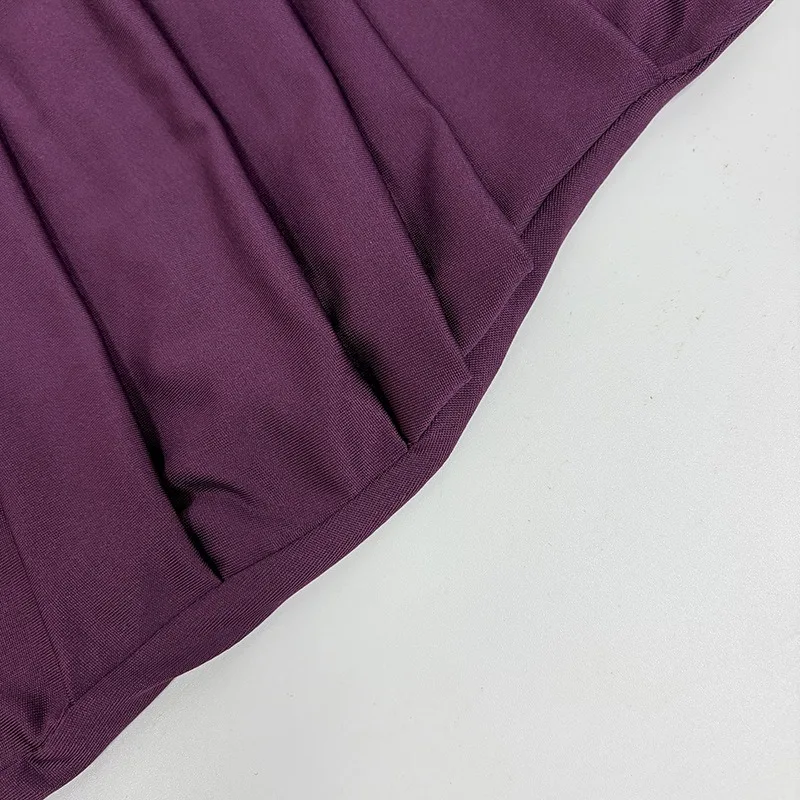 Patchwork Gerafftes Bandkleid für Damen Sexy Rollkragen Elegantes Hochgeschnittenes Abendkleid mit Langen Ärmeln – Detail 15