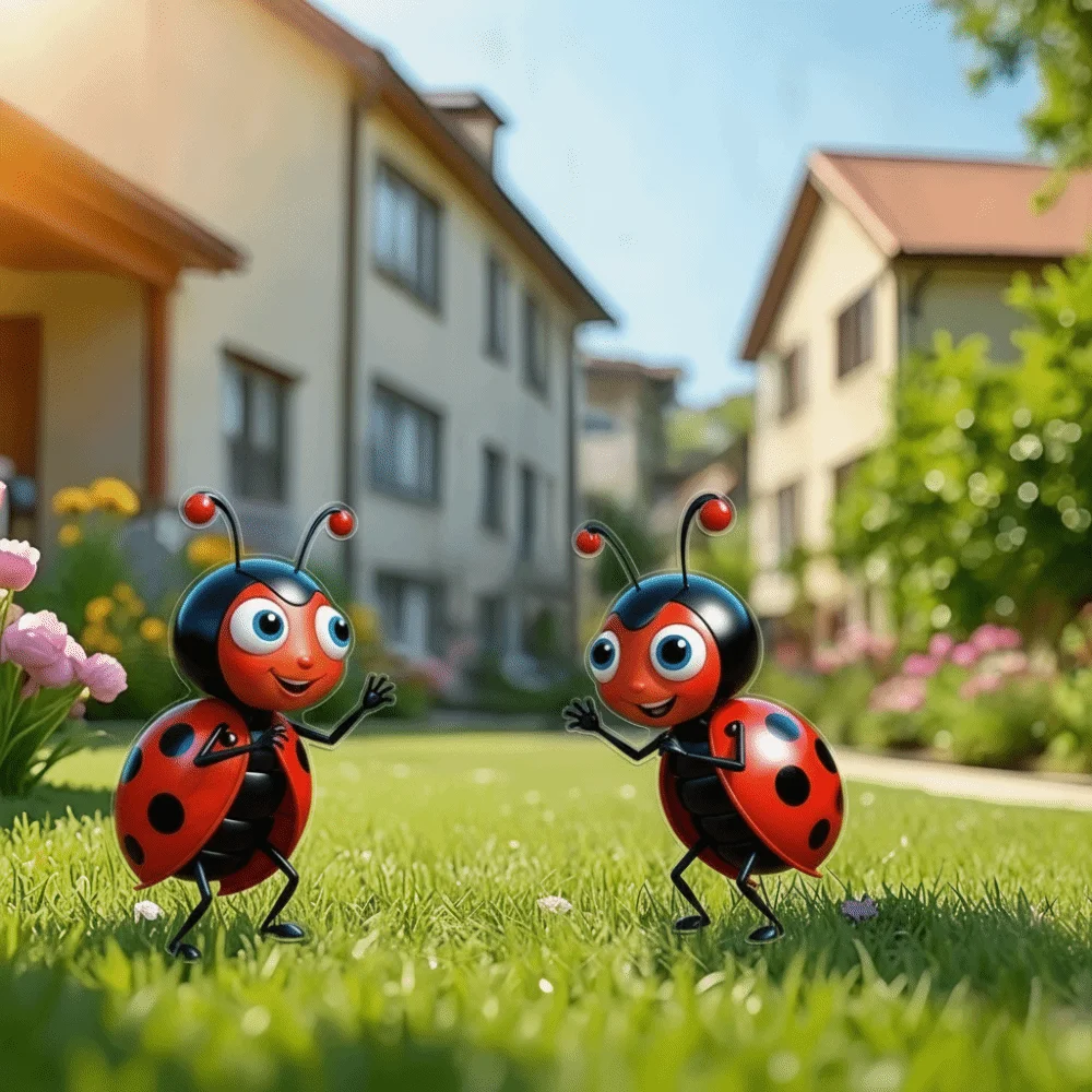 Cute Acrylic Insect Decoration Funny Ornaments Garden Decor 2D Flat Outdoor Decorative Pile Flower Pot