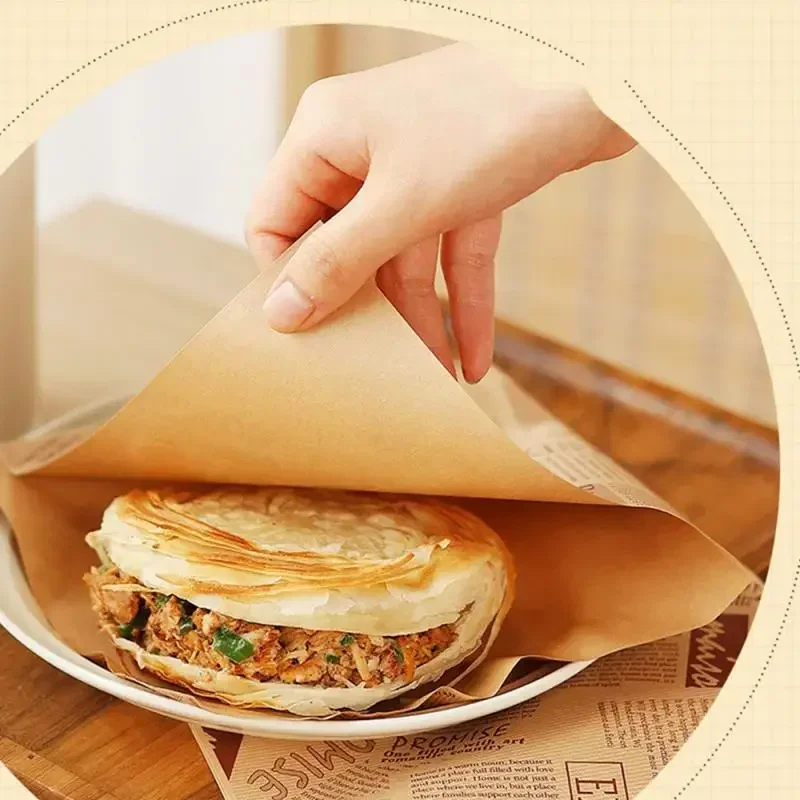 Sandwich Air Fryer Paper Wrappers Food Waxed Paper Home Baking Supplies Oil-proof Disposable Toast Bread Hamburger Fries Kitchen