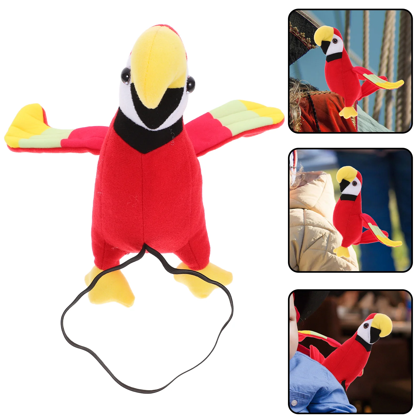 Pappagallo pirata Interessanti modelli di peluche Simulato cartone animato Adorabili ornamenti modellanti Spalla Accessorio cosplay per bambini