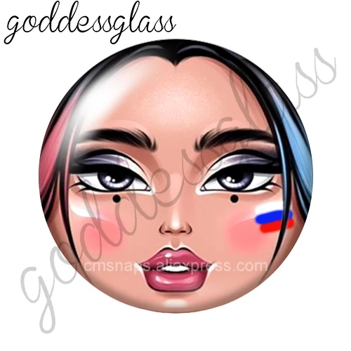 Matryoshka doll Girl Face Flag of Russia 12mm/18mm/20mm/25mm Round photo glass cabochon flat back findings snap buttons jewelry image 5