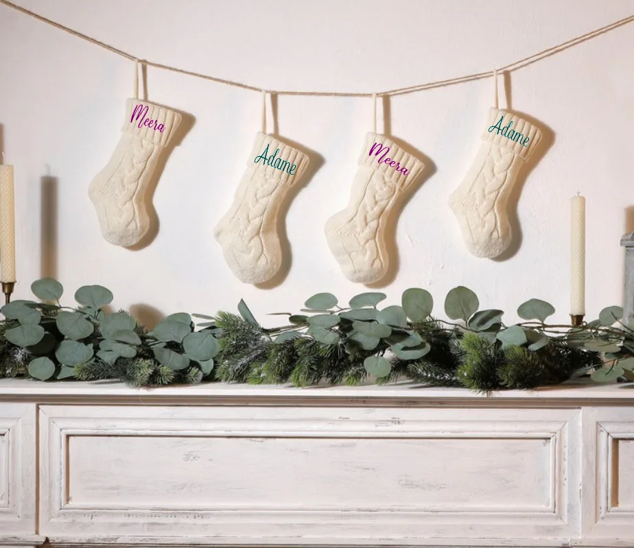 Personalized Printing Christmas Wool Candy Bag Decoration Socks Pendant Knitting Mini staggered Fried Dough Twists