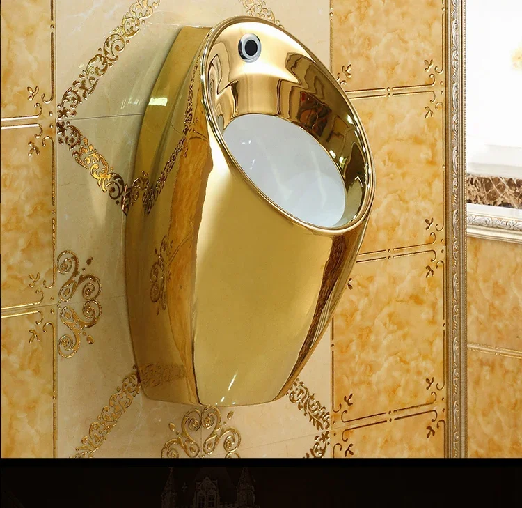 A Induction Urinal Home Hotel Golden Urinal Wall-mounted Men's Urinal