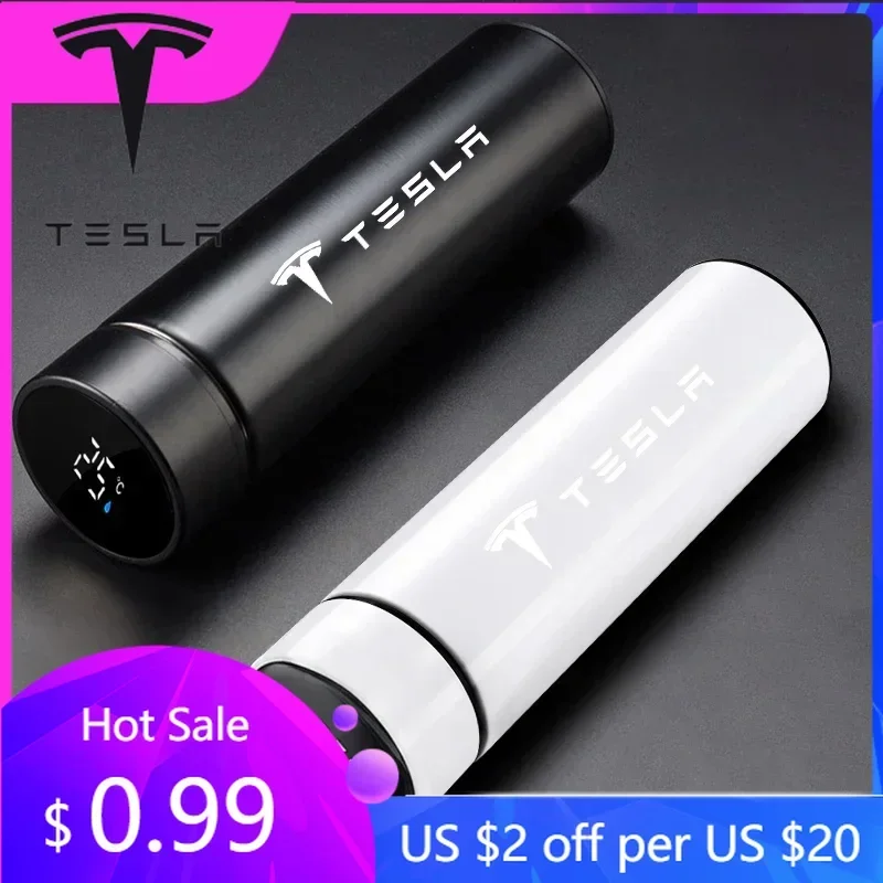 Декоративные накладки для Tesla Model 3 Y Juniper Highland 2020-2026, Новинка 2025 года, Хит продаж, Умный термос 500 мл с цифровым дисплеем температуры