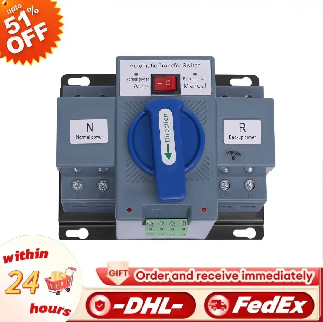 Convertisseurs de commutation à changement automatique Double puissance, intégration manuelle/automatique bleue pour l'électricité domestique et divers endroits