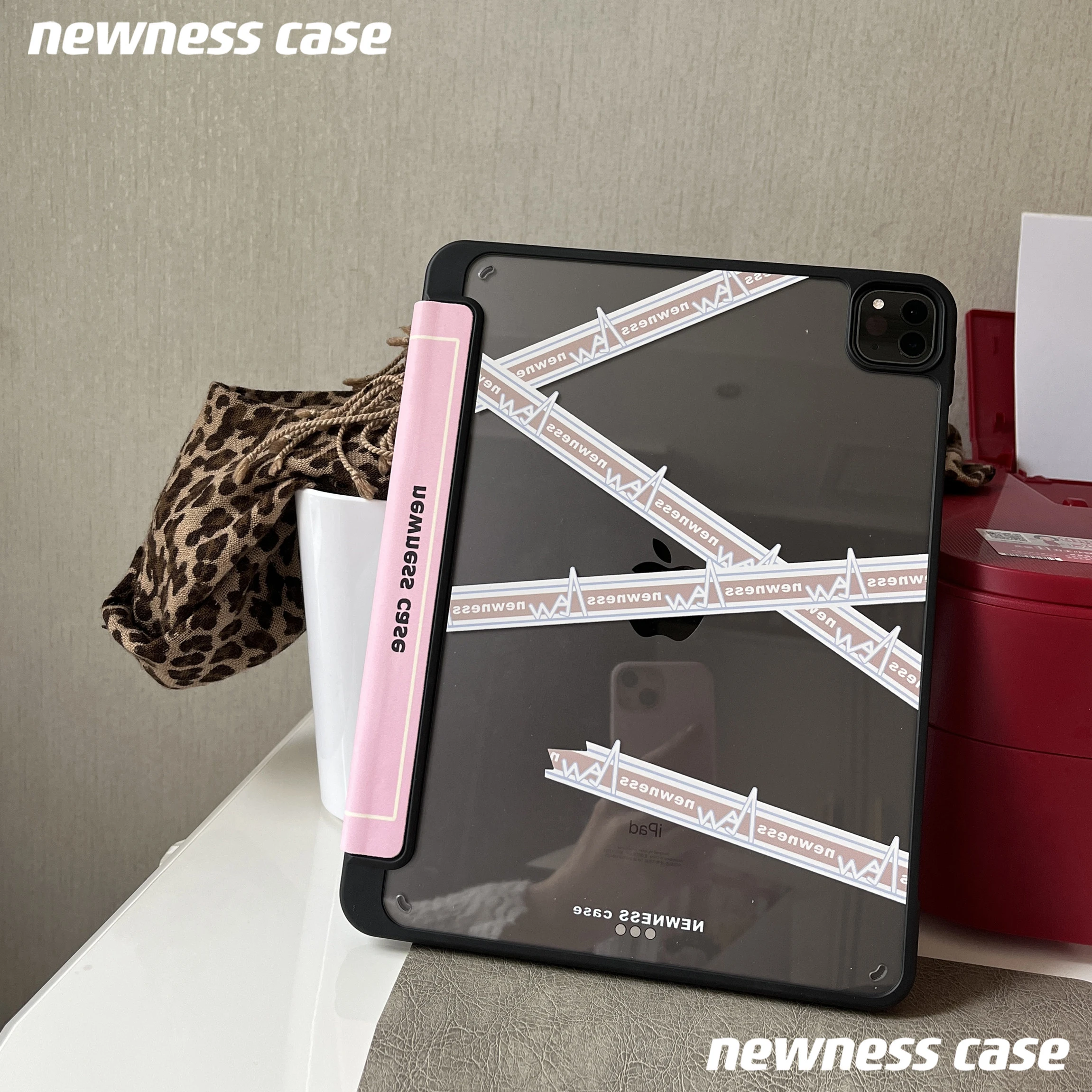 Ins Tri Color Plaid Pattern Y2K Tri-Fold Cover For iPad Pro 13 11th M5 M4 12.9 A16 10 8 7 9th 10th Air 11 M2 M3 Mini Tablet Case