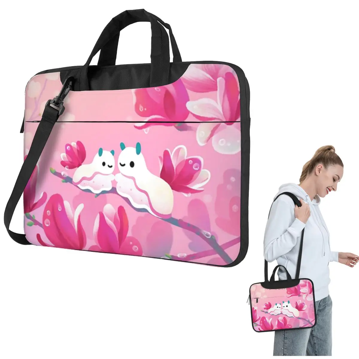 

Magnolia Sea Slug Crossbody Laptop Bag Case Computer Bag 13 14 15.6 Inch Notebook Pouch for Lenovo