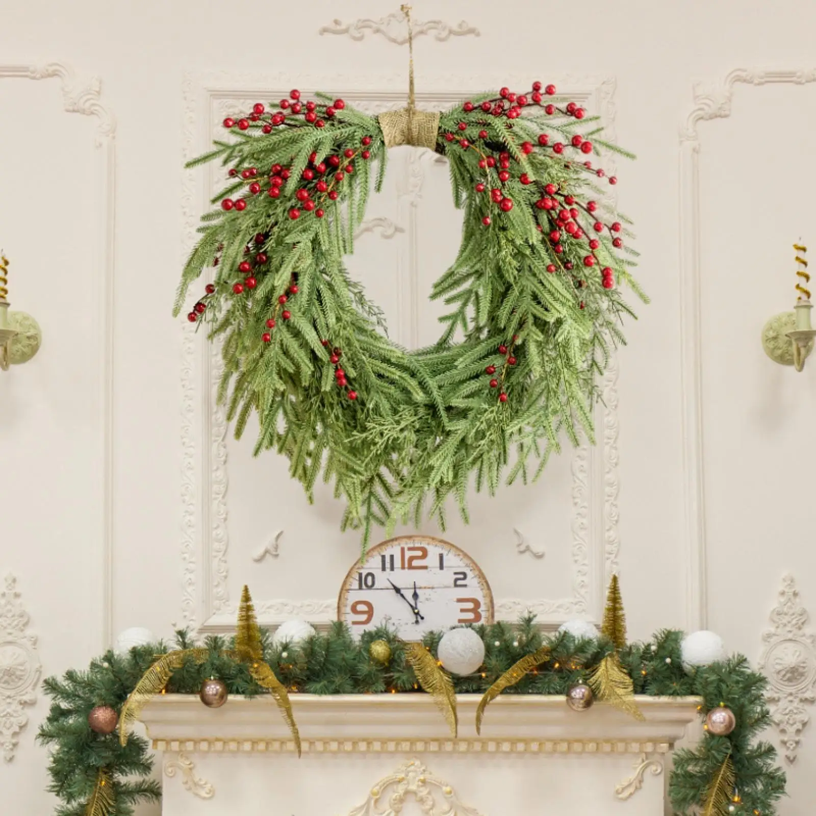 

Christmas Wreath Garland Artificial Wreath Wall Hanging Holiday Wreath Xmas