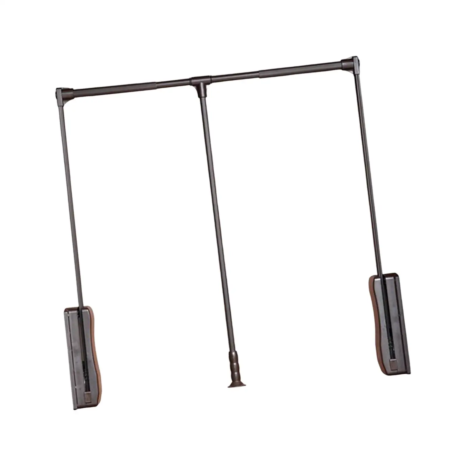 Aluminum Alloy Pull Down Closet Rod Adjustable Lift Rail Home Clothing Organizer for High Wardrobe Cabinets