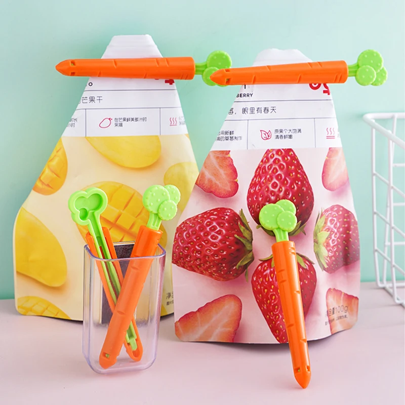 1/10pcs Carrot Food Bag Sealing Clips Kitchen Fresh Keeping Organizer Sealing Tongs Bread Snack Bag Clamp Fridge Storage Tools