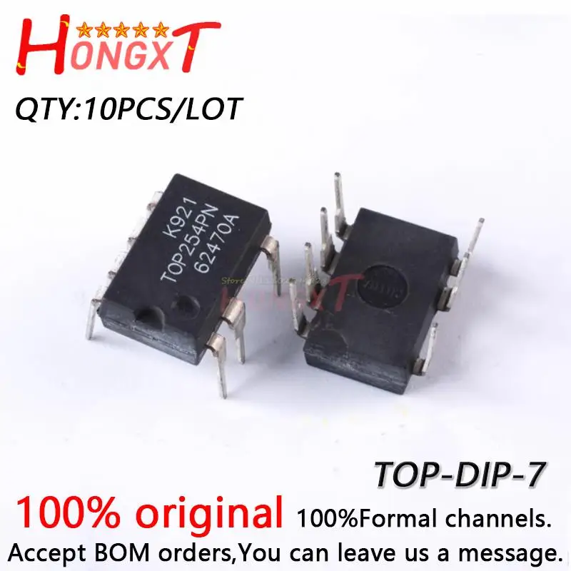 10PCS 100% New TOP252PN TOP253PN TOP254PN TOP255PN TOP256PN TOP257PN TOP258PN DIP-7 .