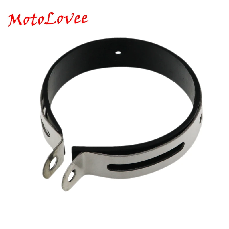 

Motolovee Moto Carbon Fiber Holder Clamp Fixed Ring Support Bracket 100mm 110-115mm for Motorcycle Exhaust Pipe Muffler Escape