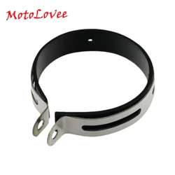 Motolovee Moto Carbon Fiber Holder Clamp Fixed Ring Support Bracket 100mm 110-115mm for Motorcycle Exhaust Pipe Muffler Escape