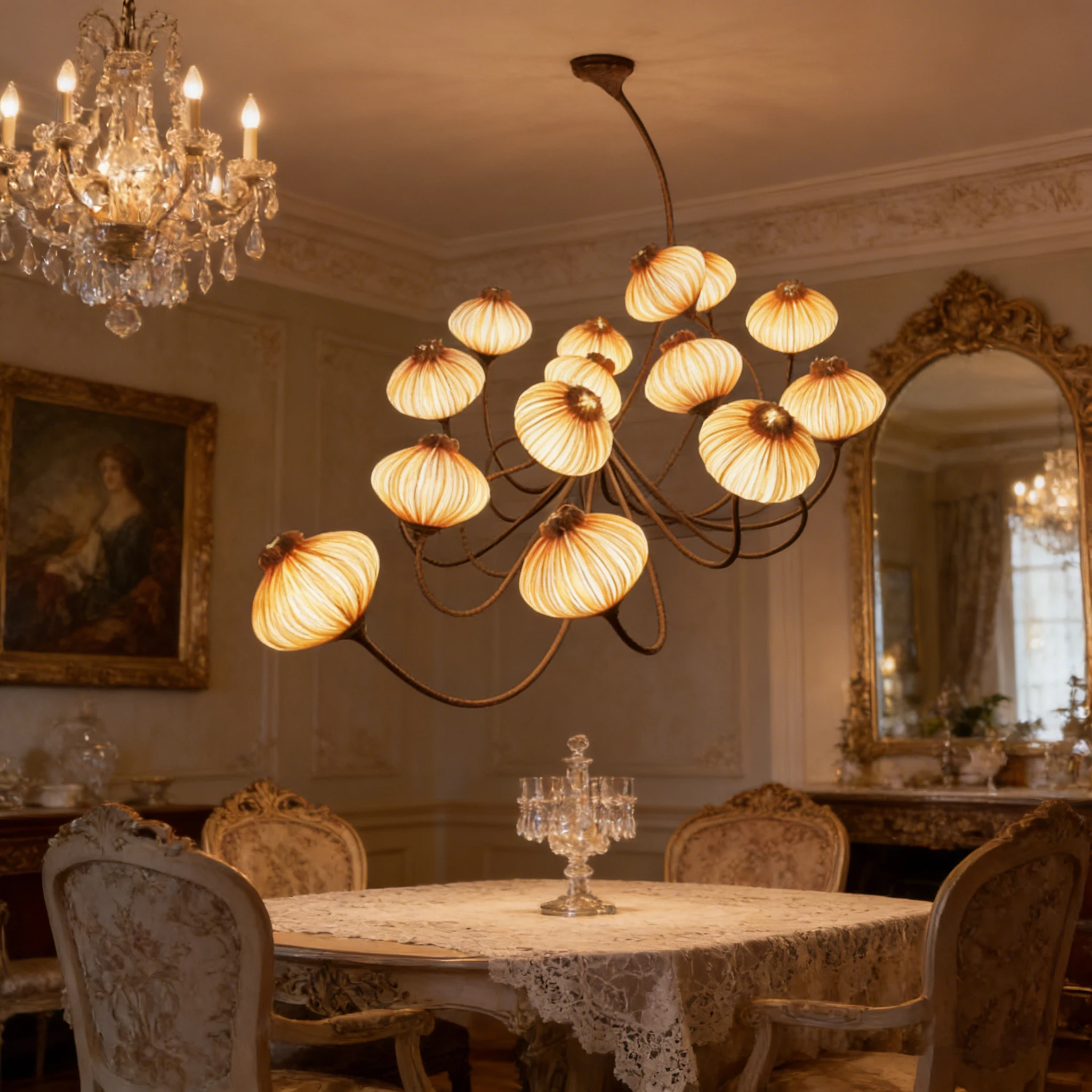 BOSSEN New Designer Adjustable Dimmable Luster Fabric Round Nordic Chandelier Hardware Pendant Ceiling Light for Living Room