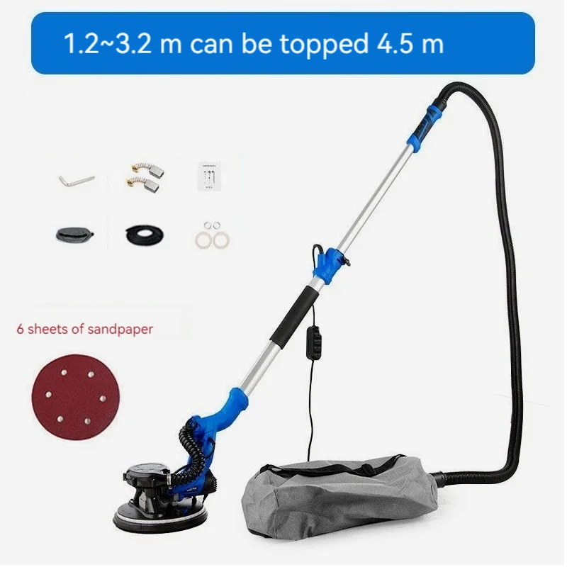 

Wall Sanding Machine Long Pole Adjustable Putty Polisher LED Light Adjustable Speed Hand-Held Electric Sander Wall Putty