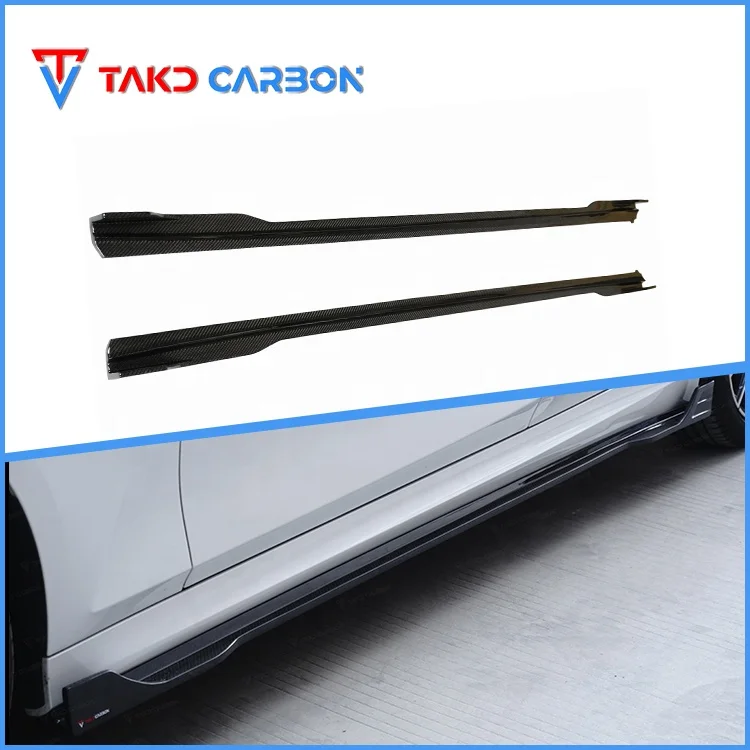 

High Quality TAKD 3K Twill Carbon Weave Carbon Fiber Car Side Skirts Extensions for bmws 3 Series G20 G28 2023-UP