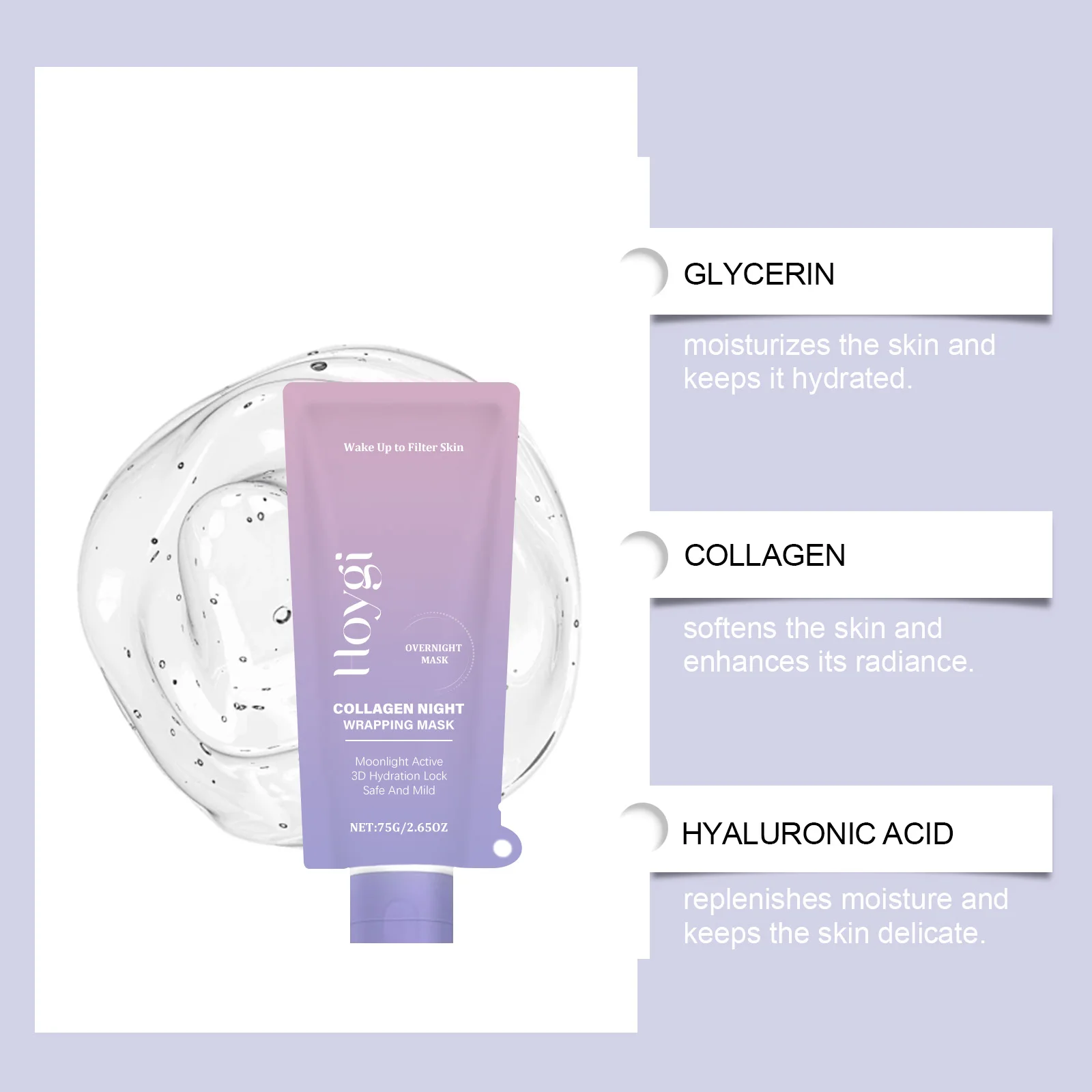 Korean Collagen Glass Skin Peel Off Mask,Deep Hydration & Plumping,Removes Dead Skin Cells&Pore Dirt;Painless Peeling&Complete Film Formation,Anti-Aging Skin Tightening,Double Collagen Deep Elasticity,Ultimate  Glass Skin Radiance