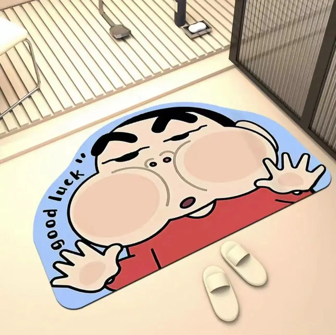 30*40cm Shower Room Water Uptake Mat Quick Drying Fashionable and Exquisite Cartoon Crayon Shin Chan Anime Anime Periphe 썸네일 7