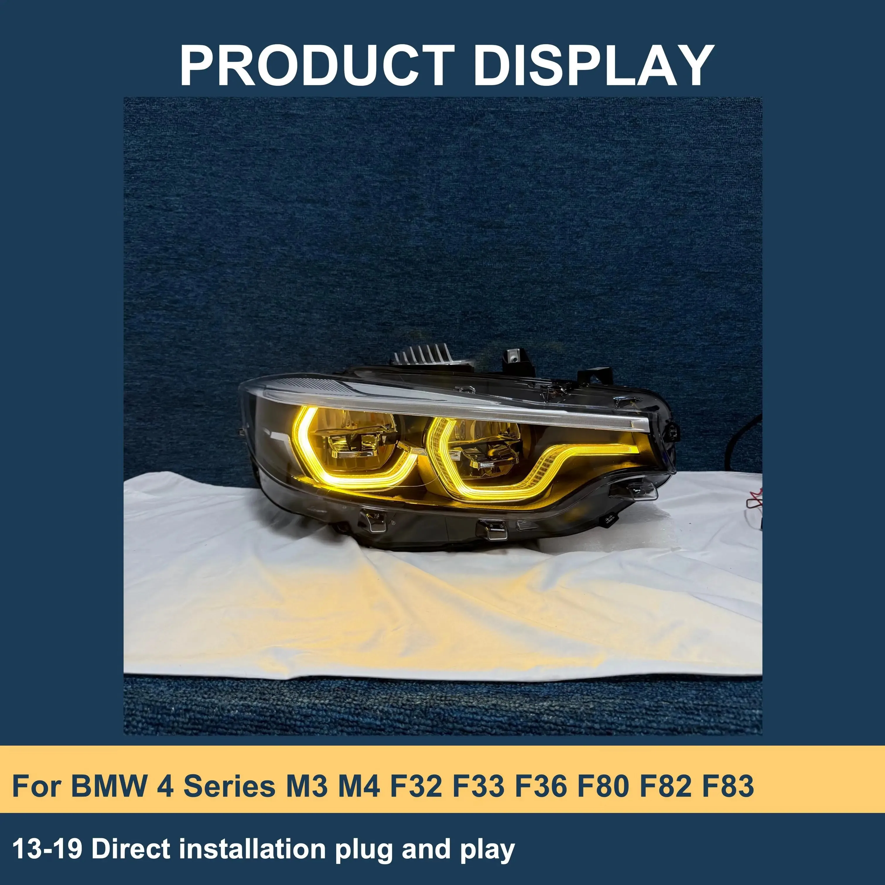 Yellow White Switch Via Highbeam Headlight For BMW 4 Series M3 M4 F32 F33 F36 F80 F82 F83 2013-2019 LED Car Headlight