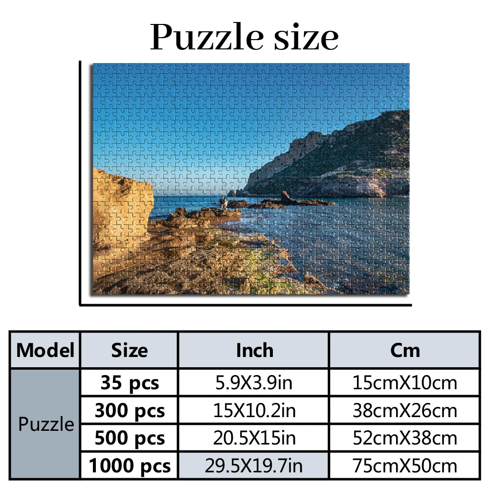 35/300/500/1000pcs Personalized Custom Photo Puzzle scenery photo Wooden/cardboard for Adults DIY Toys Decoration