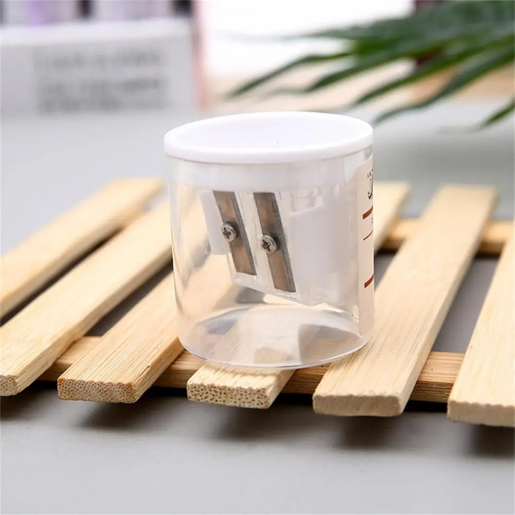 뚜껑이 달린 수동 연필 깎이, 분리형 원형 이중 구멍, 학용품