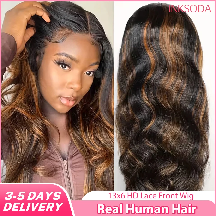 

Парик Highlight 13X6 HD Lace Frontal с эффектом Body Wave, 220% плотность, из натуральных человеческих волос, цвет P1B30, предварительно проработанный, бразильский, 36 дюймов
