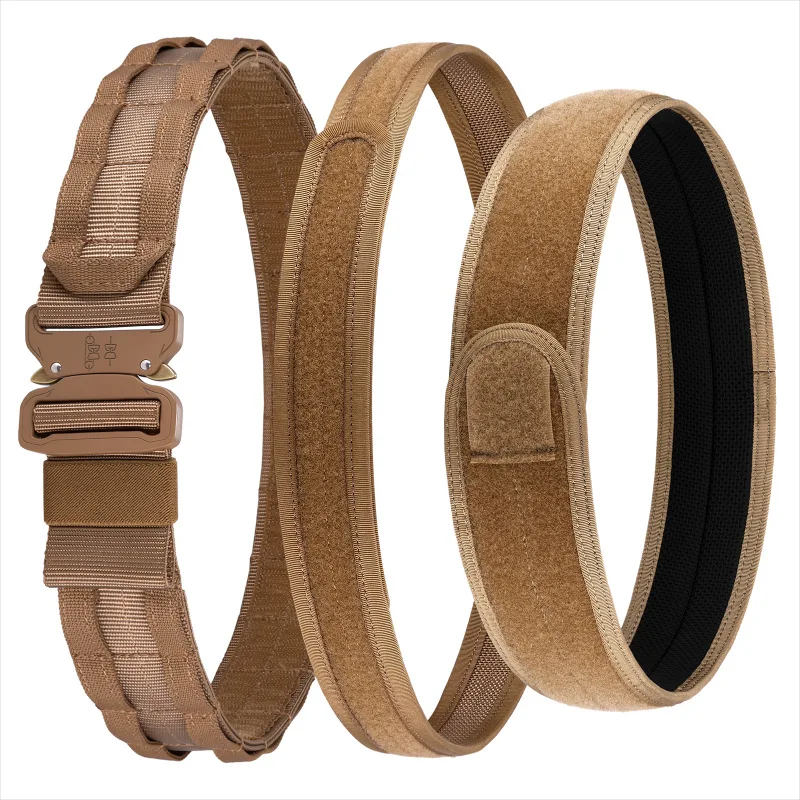 

Tactical woven belt waist seal MOLLE waist belt inner and outer combination belt Outdoor duty nylon Velcro inner belt