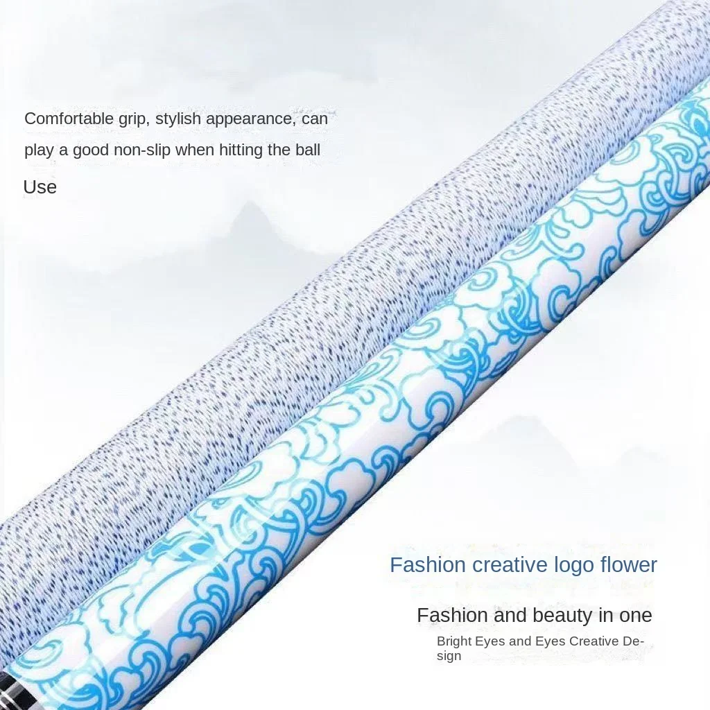 Blue and White Porcelain Chinese-style Carbon Fiber Pool Cue with High-Quality Maple Handle Suitable for Black Eight Nine-ball