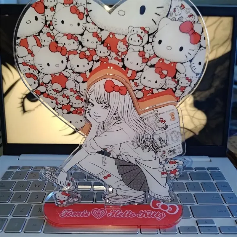Sanrios Tomie Junji Ito Peripherals Hello Kitty Cosplay Creative Standing Plates Decorations Kawaii Cartoon Desktop Toys Gift