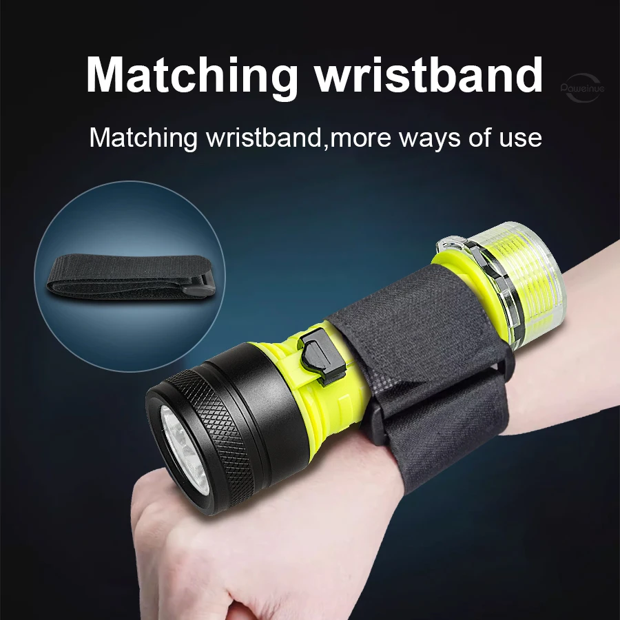 9000LM professionale caccia Scuba Diving torcia torcia XHP120 LED Dive LED Light Type-c lanterna subacquea ricaricabile