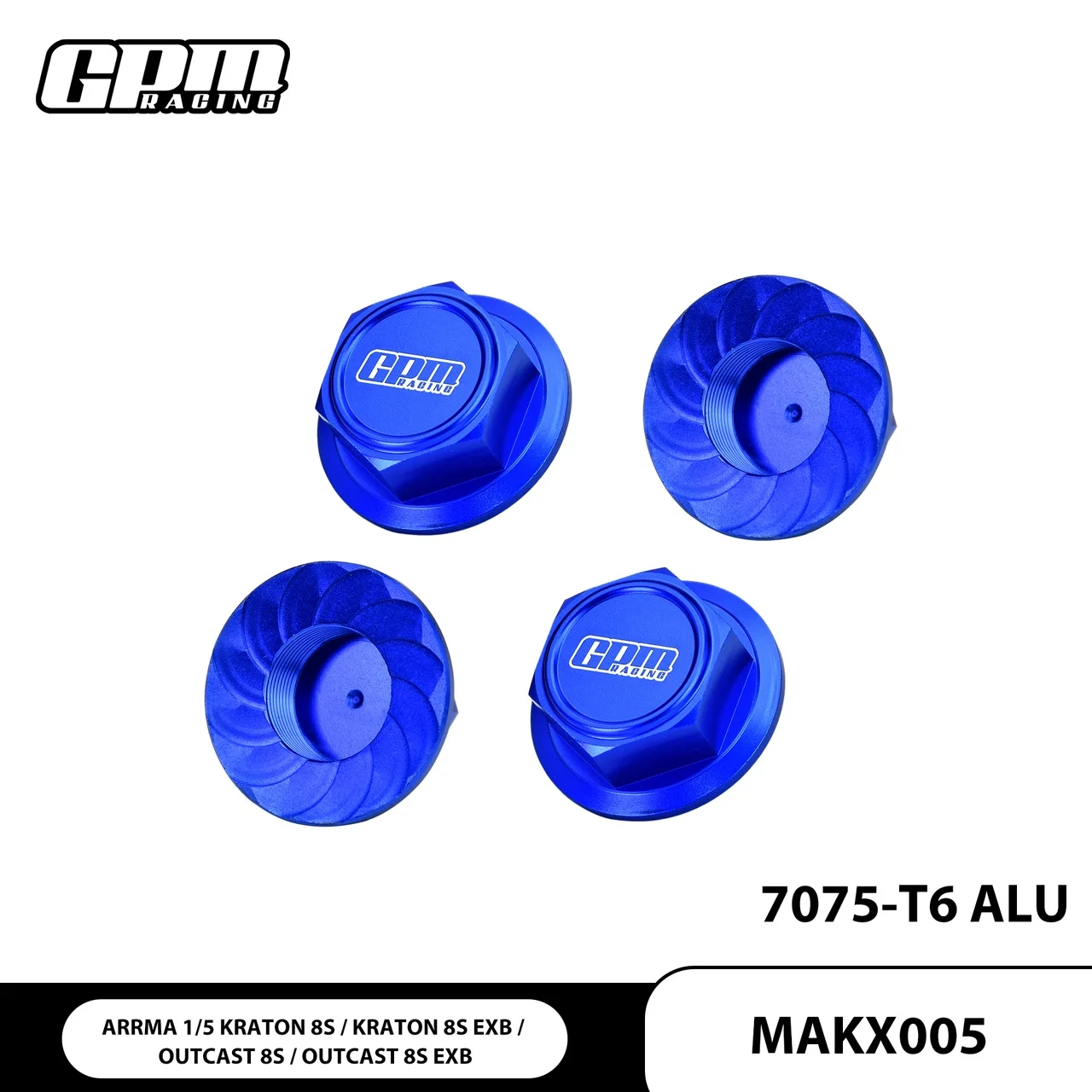 GPM 7075 Alloy Wheel Lock For ARRMA 1/5 Kraton / Outcast 8S EXB ARA5210