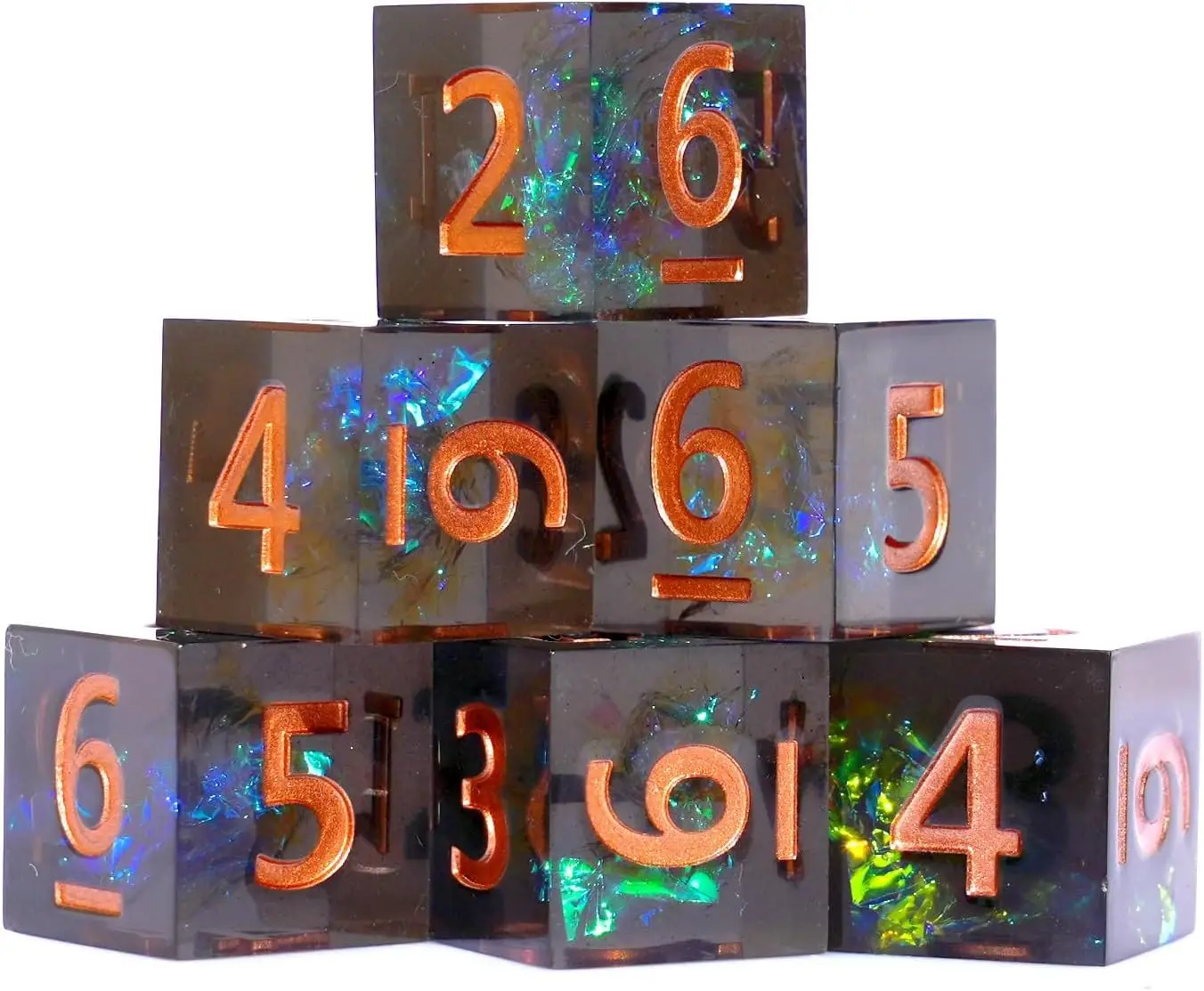 D6 Resin Dice, Resin Dice Polyhedral Table Game RPG Board Game, Mathematics Teaching Halloween Gift Dice Accessories D20 D12