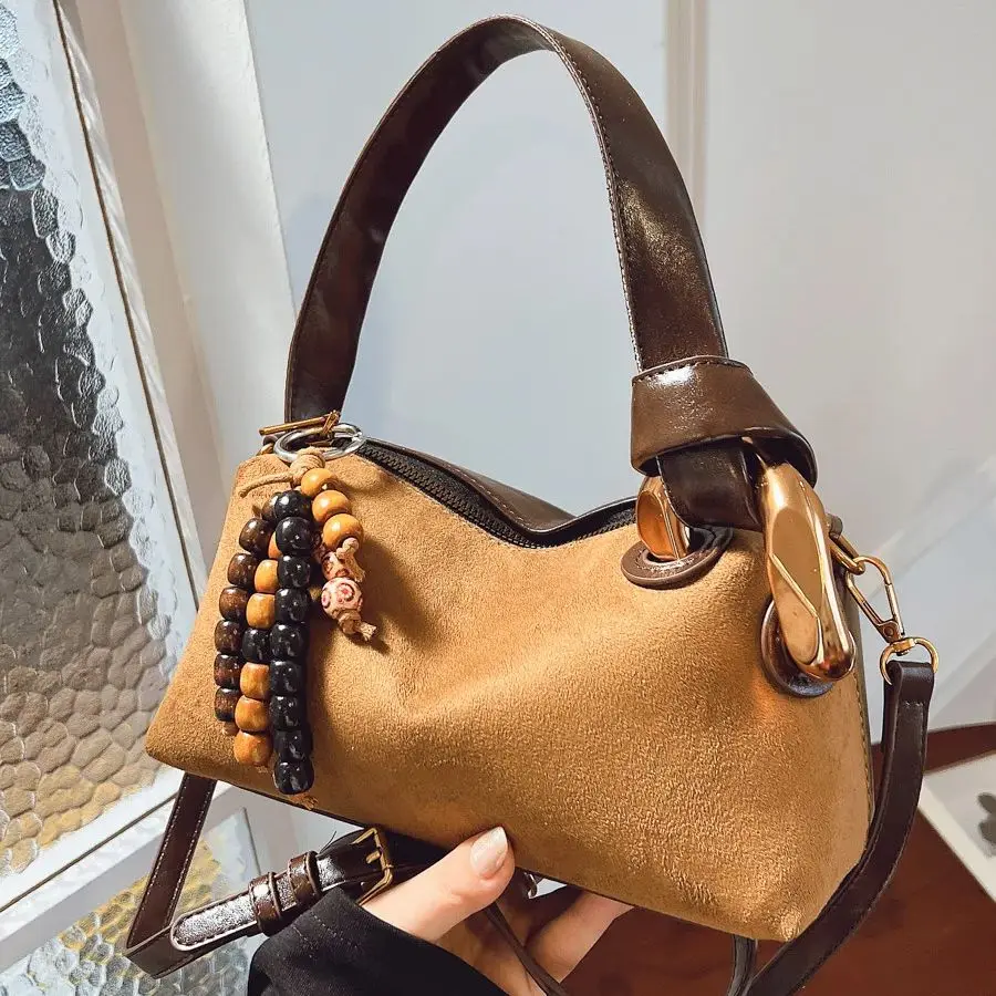 

Casual Minimalist Ladies Crossbody Suede Leather Bag Fashionable Underarm Bag Trendy Shoulder Bag for Women Handbag