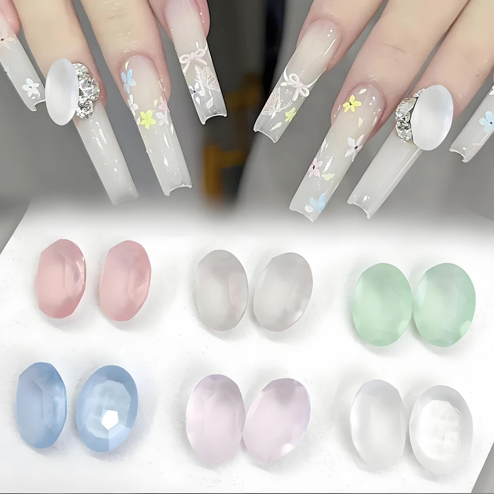 

10PCS Frosted K9 Crystal Nail Art Rhinestone Charms Matte Gem Stone Accessories For Manicure Decor Nails Decoration Supplies