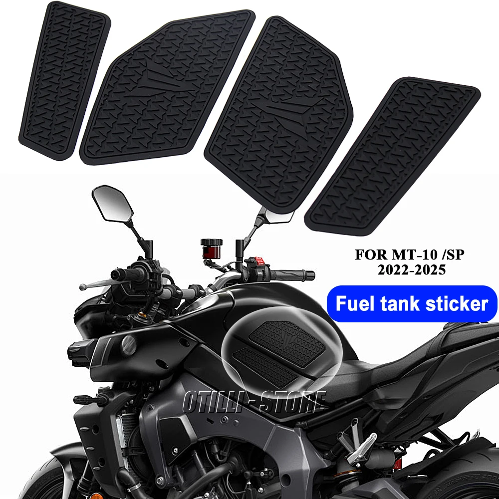 

For Yamaha MT10 MT-10 mt10 SP 2022-2025 Motorcycle Accessories Non-slip Side Fuel Tank Stickers Waterproof Pad Rubber Sticker