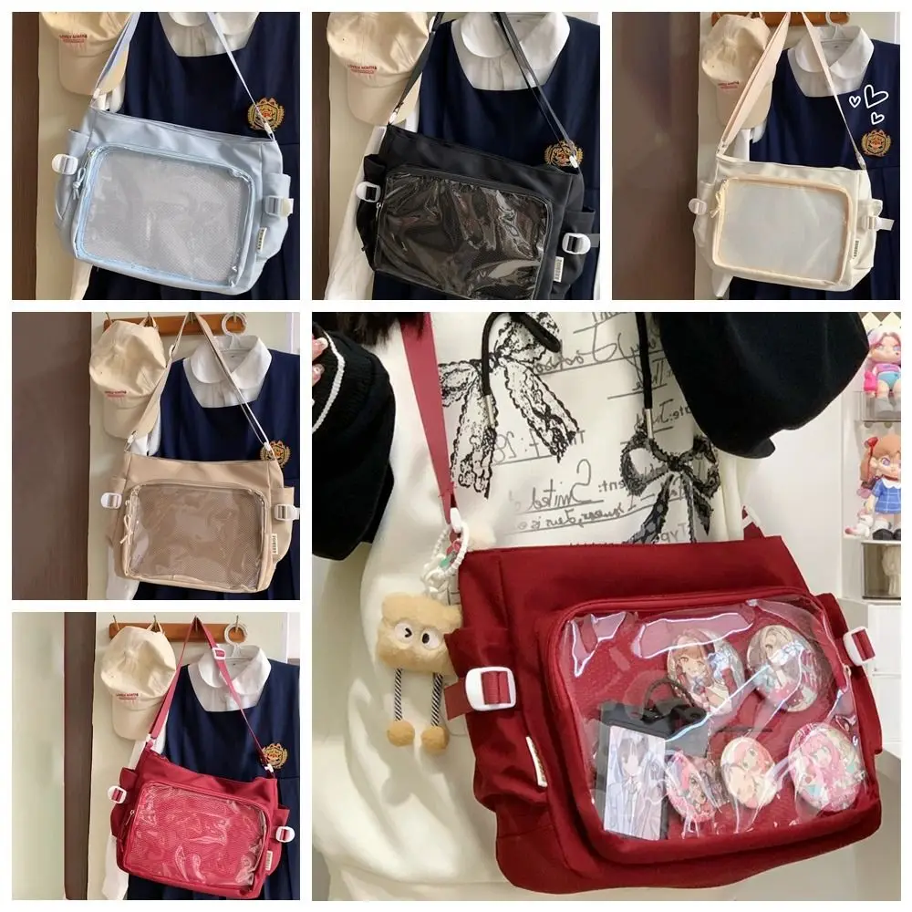 

Fashion Japanese Style Transparent Itabag Harajuku Pvc Canvas Tote Bag Badge Display Large Capacity JK Shoulder Bag Student