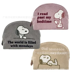 Nieuwe Snoopy Make-Up Tas Cartoon Schattige Snoopy Geborduurde Corduroy Reis Lippenstift Organizer Make-Up Tas Vrouwen Met Munttas