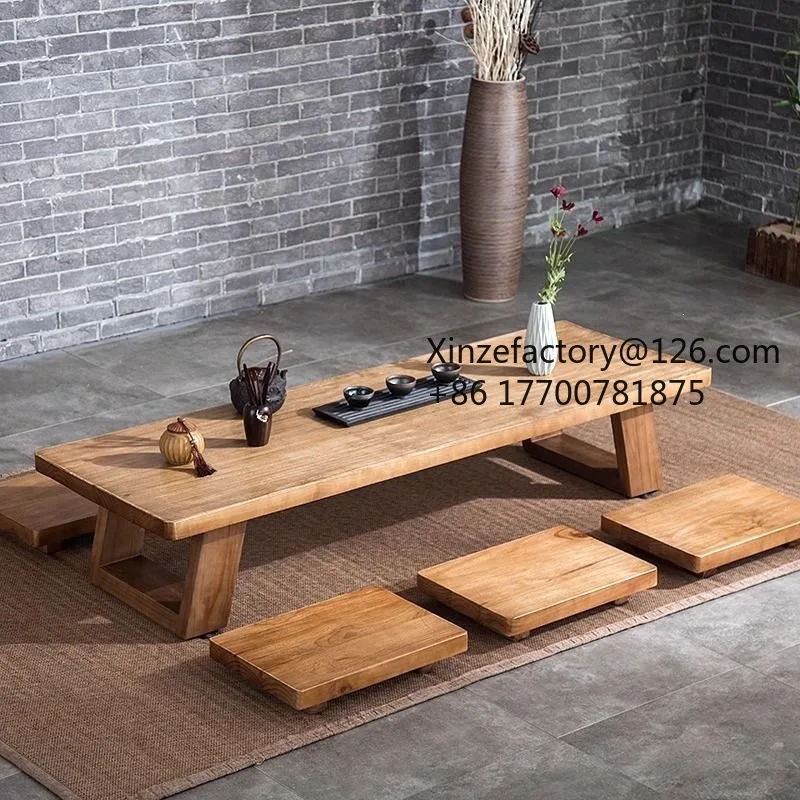 Factory Direct 2026 Top Rated Solid Wood Tea Short Table Homestay Ceremony Floor Table Sitting Table Tatami
