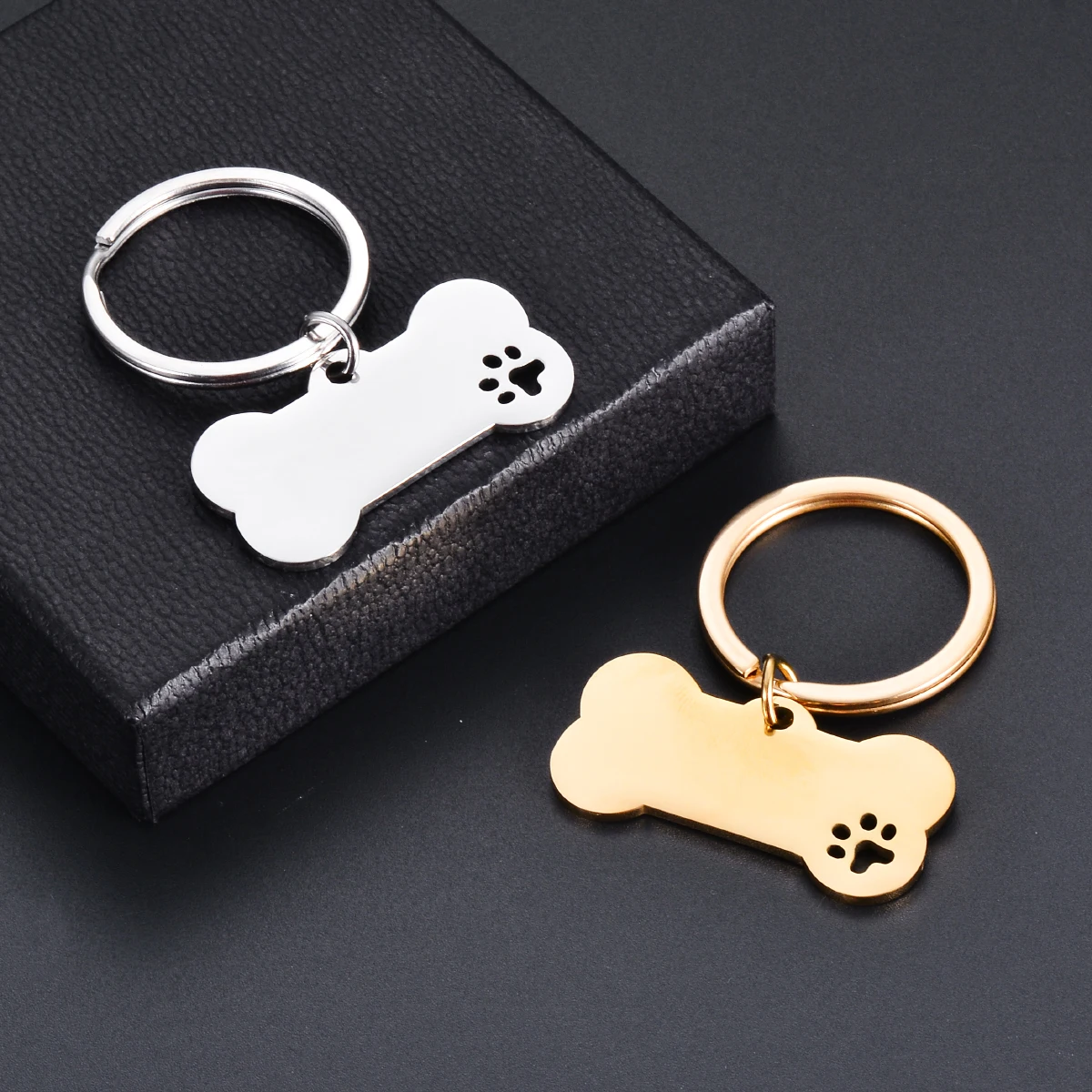 5 Stücke Polieren Edelstahl Knochen Hund ID Tag Blank Anhänger Für Halskette Benutzerdefinierte DIY Schmuck Machen Schlüsselbund Erkennungsmarke – Detail 5