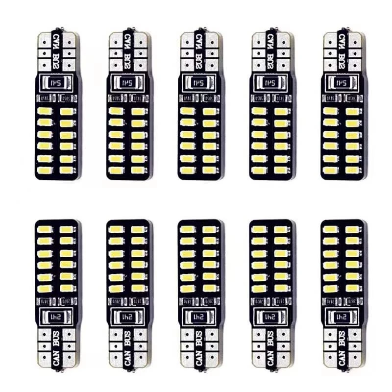 

10/2pcs T10 LED 194 W5W 24 LED CANBUS 3014SMD ERROR FREE Car Side Wedge Light