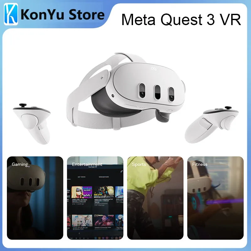 

Meta Quest 3 Virtual Reality Headset All In One 3D VR Glasses with 8G RAM 512G ROM Memory for Entertainment Office Smart Home